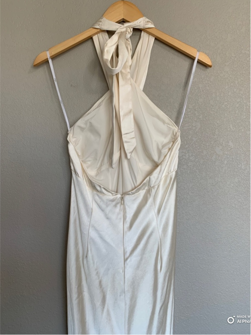 Lulus Large Start of Forever Ivory Satin Halter Mermaid Maxi Dress NWT Wedding - Picture 9 of 15